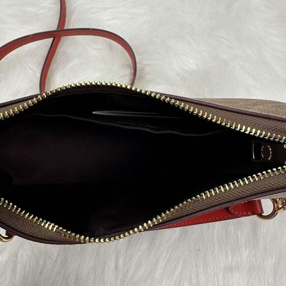 Coach Teri Shoulder Bag In Signature Canvas With Stripe In Tan Multi CAL81 NWT - Picture 7 of 10